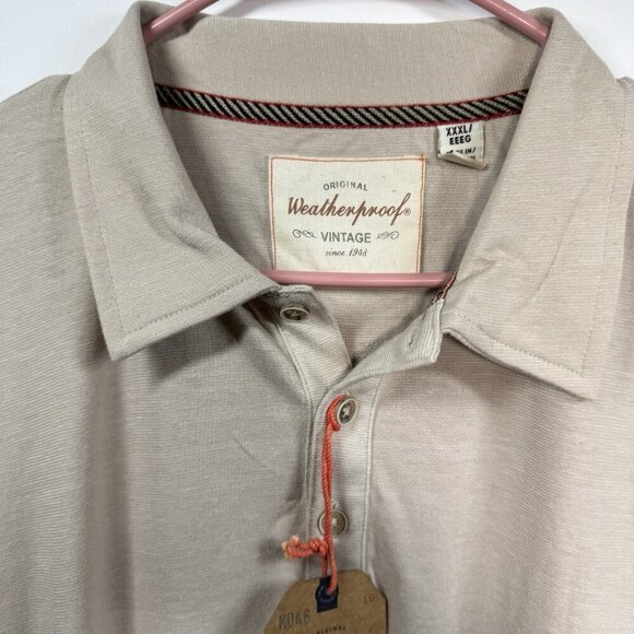 Original Weatherproof Vintage Men's Polo Shirt Beige Size XXXL - Picture 4 of 4